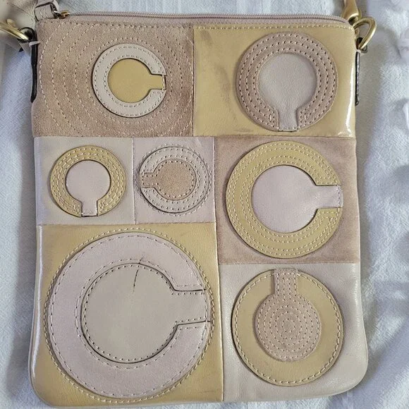 Coach | Op Art patchwork leather crossbody bag (Style 44299) | Tan - Picture 2 of 8